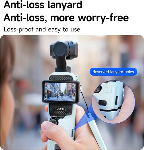 LKTOP Pocket 3 Silicone Cover, Protective Case Lens Protector Scratch-Resistant Sleeve Skin Compatible with DJI OSMO Pocket 3 Creator Combo/Xtra Muse Accessories(Blue) in Kuwait
