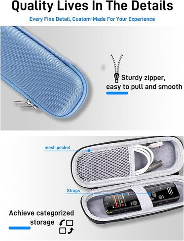 Shockproof Hard Carrying Case for YIVIDA L359 AI Digital Voice Recorder,Premium EVA Protective Hard Case, Durable Shockproof Organizer Bag with Wipe-Clean Exterior,Sky Blue in Kuwait