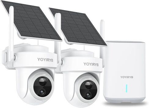 4K Security Cameras Wireless Outdoor, No Subscription, Works in -14°F Cold [2026 NEW] Solar-Powered Home Security Camera System with 360° Auto Tracking, Color Night Vision, 5G & 2.4G WiFi, Easy Setup in Kuwait