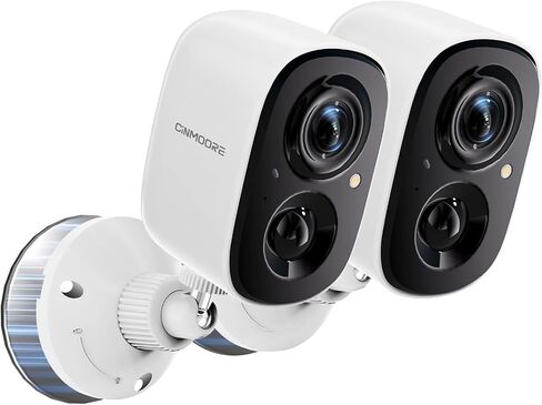 2.5K Wireless Home Security Cameras 2-Pack, Outdoor WiFi Non-Subscription AI Person Detection, 4MP Color Night Vision, Full Duplex 2-Way Audio, IP66 Waterproof Battery Powered, U.S. AWS Cloud in Kuwait