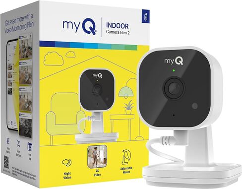 myQ Indoor Plug-in Security Camera Gen 2 – 2K Smart Wi-Fi Camera with Night Vision, Baby and Pet Monitor, Motion Detection and Alerts, 2-Way Audio & App Control in Kuwait
