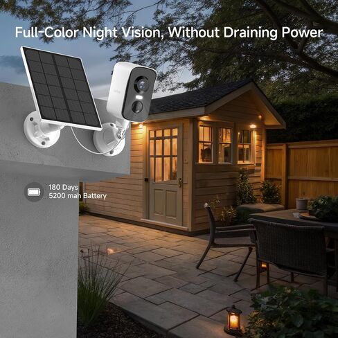 Arenti Solar Camera Outdoor Wireless, 3MP 2K with 340° Pan, PIR Detection, Color Night Vision, 2-Way Audio, Battery with Solar Powered Wireless Cameras for Home Security Outdoor, Works with Alexa in Kuwait