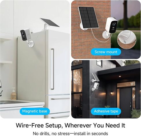Arenti Solar Camera Outdoor Wireless, 3MP 2K with 340° Pan, PIR Detection, Color Night Vision, 2-Way Audio, Battery with Solar Powered Wireless Cameras for Home Security Outdoor, Works with Alexa in Kuwait