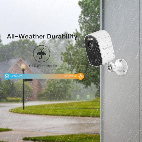 yeewise Solar Security Camera Wireless Outdoor, 2K QHD Home Security System | 2-Cam Kit, 2.4&5GHz WiFi, Color Night Vision, WiFi-6, Local Storage, IP66 Weatherproof, Works with Alexa, No Monthly Fees in Kuwait