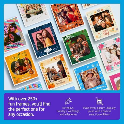 HP Sprocket Photo Booth + 110 3x4 Zink Paper Sheets, Digital Instant Color Photo Printer, 10.1" Touchscreen Photobooth, LED Ring Light, Customize w/ 250+ Frames, Share via QR Code, Mobile App, Pink in Kuwait