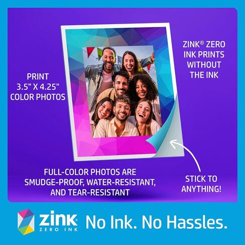 HP Sprocket Photo Booth + 110 3x4 Zink Paper Sheets, Digital Instant Color Photo Printer, 10.1" Touchscreen Photobooth, LED Ring Light, Customize w/ 250+ Frames, Share via QR Code, Mobile App, Pink in Kuwait