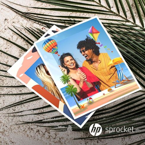 HP Sprocket Photo Booth + 110 3x4 Zink Paper Sheets, Digital Instant Color Photo Printer, 10.1" Touchscreen Photobooth, LED Ring Light, Customize w/ 250+ Frames, Share via QR Code, Mobile App, Pink in Kuwait