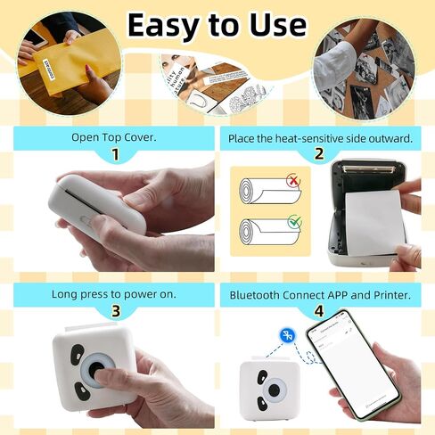 Mini Sticker Printer, 300Dpi Portable Sticker Maker for Kids | Print Pods mini printer, ideal for scrapbook, DIY, journal, travel & photo. Compatible with iOS & Android in Kuwait