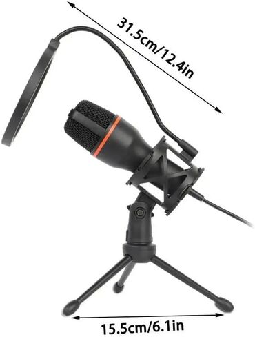 USB Microphone Kit, Plug and Play Streaming Microphone with Desktop Stand for Gaming, Podcast, Recording, and Online Meetings on Laptop and PC in Kuwait
