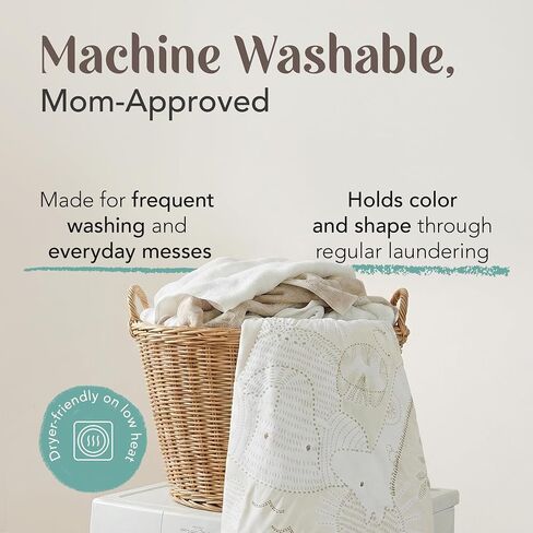 The Hōmistry 3-Piece Crib Bedding Set for Boys & Girls – Reversible Quilt, Fitted Sheet, Crib Skirt – Soft, Breathable & Durable Microfiber – Delicate Jungle Theme in Kuwait