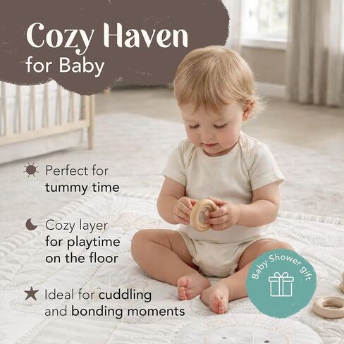 The Hōmistry 3-Piece Crib Bedding Set for Boys & Girls – Reversible Quilt, Fitted Sheet, Crib Skirt – Soft, Breathable & Durable Microfiber – Delicate Jungle Theme in Kuwait
