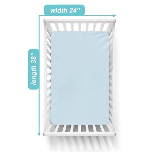 American Baby Company Heavenly Soft Chenille Fitted Mini Crib Sheet 24" x 38", Warm and Cozy Chenille Portable Sheet, Blue, for Boys and Girls, Fits Most Pack N Play Mattresses in Kuwait