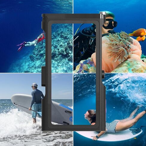 Bluetooth Connection 3rd Gen Diving Waterproof Case, Professional 15m/50ft Underwater Photo & Video Case for Snorkeling, Scuba Dive Phone Case Fits for iPhone/Samsung/Universal Black-Purple in Kuwait