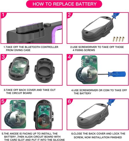 Bluetooth Connection 3rd Gen Diving Waterproof Case, Professional 15m/50ft Underwater Photo & Video Case for Snorkeling, Scuba Dive Phone Case Fits for iPhone/Samsung/Universal Black-Purple in Kuwait