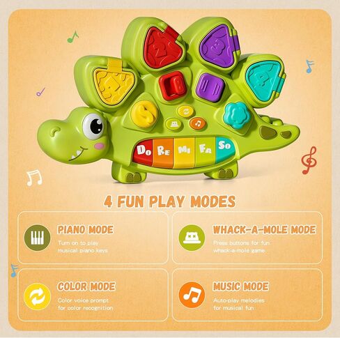 Pop Up Toys for 1 Year Old Boy Girl,Cause and Effect Interactive Dinosaur Baby Toys for 6-12 Month with Animal Sound & Light,6 7 8 9 10 11 12 Month Old Toys,1 Year Old Birthday Gifts Exquisite Box in Kuwait