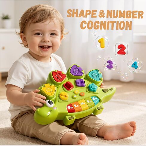 Pop Up Toys for 1 Year Old Boy Girl,Cause and Effect Interactive Dinosaur Baby Toys for 6-12 Month with Animal Sound & Light,6 7 8 9 10 11 12 Month Old Toys,1 Year Old Birthday Gifts Exquisite Box in Kuwait