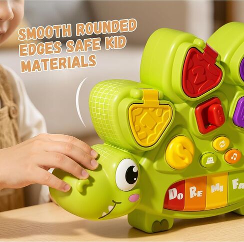Pop Up Toys for 1 Year Old Boy Girl,Cause and Effect Interactive Dinosaur Baby Toys for 6-12 Month with Animal Sound & Light,6 7 8 9 10 11 12 Month Old Toys,1 Year Old Birthday Gifts Exquisite Box in Kuwait