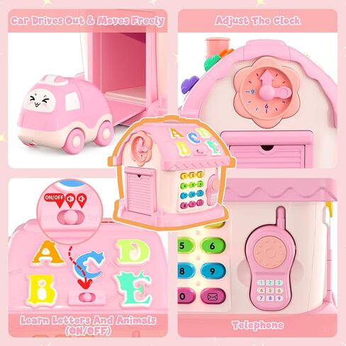 HYES Toys for 1 Year Old Girl Gifts, Musical House Learning Toddler Toys | with Story, Letter, Games 1st First Birthday Gifts for Girls 6-12 12-18 Months in Kuwait