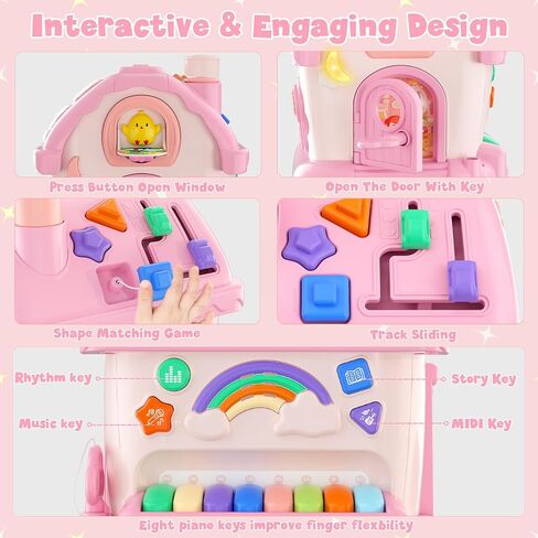 HYES Toys for 1 Year Old Girl Gifts, Musical House Learning Toddler Toys | with Story, Letter, Games 1st First Birthday Gifts for Girls 6-12 12-18 Months in Kuwait