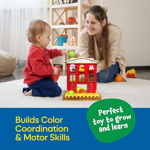 Pound A Ball Barn House with Lights & Music, Fun Learning Toy Gift for 8 12 18 24 Month Old Baby and Toddlers 1-3, Montessori, Toys for 1 Year Old Boys and Girls in Kuwait