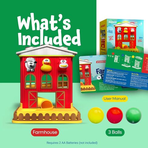 Pound A Ball Barn House with Lights & Music, Fun Learning Toy Gift for 8 12 18 24 Month Old Baby and Toddlers 1-3, Montessori, Toys for 1 Year Old Boys and Girls in Kuwait