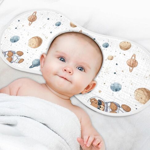 Bears & Space Print Muslin Burp Cloths for Baby Boys Girls 22" x 11" 4 Layer 100% Cotton Soft Absorbent Burping Cloths Burp Towels for Baby Drool and Messes in Kuwait