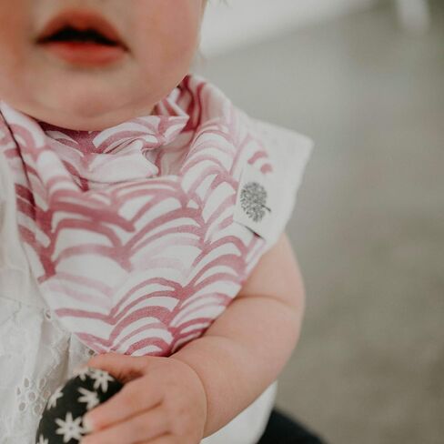 Parker Baby Co. Bandana Drool Bibs for Baby Boys & Girls, 8-pack - Rose | Soft & stylish teething bib set that adds absorbent coverage for drool and feeding, adjustable snaps, great baby shower gifts in Kuwait