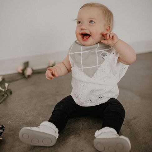 Parker Baby Co. Bandana Drool Bibs for Baby Boys & Girls, 8-pack - Rose | Soft & stylish teething bib set that adds absorbent coverage for drool and feeding, adjustable snaps, great baby shower gifts in Kuwait