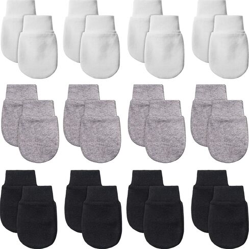 12 Pairs Newborn Baby Mittens Infant Toddler Gloves No Scratch Mittens Gloves for 0-6 Months Baby Boys Girls in Kuwait
