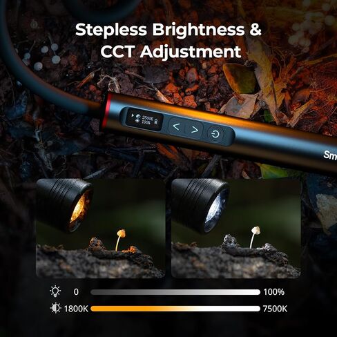 SmallRig RM 03 Macro Photography LED Light - 2 Pack, Adjustable Beam Angle, 5 Colors CRI95 TLCI92, Bendy Light with Cold Shoe Extension Bar, Clamp, Diffuser, Spotlight, Barndoor, Gobos, Stake - 5796 in Kuwait