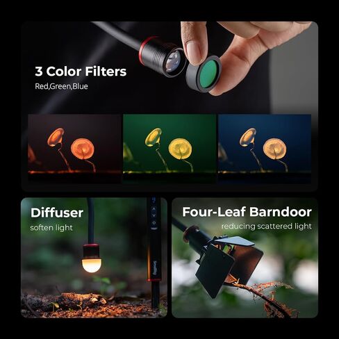SmallRig RM 03 Macro Photography LED Light - 2 Pack, Adjustable Beam Angle, 5 Colors CRI95 TLCI92, Bendy Light with Cold Shoe Extension Bar, Clamp, Diffuser, Spotlight, Barndoor, Gobos, Stake - 5796 in Kuwait