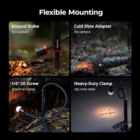 SmallRig RM 03 Macro Photography LED Light - 2 Pack, Adjustable Beam Angle, 5 Colors CRI95 TLCI92, Bendy Light with Cold Shoe Extension Bar, Clamp, Diffuser, Spotlight, Barndoor, Gobos, Stake - 5796 in Kuwait