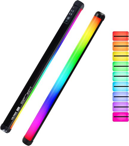 VILTROX K60 RGB LED Light Wand, Handheld 360° RGB LED Video Light Stick for Photography with APP Control, 2500K-8500K Dimmable, CRI97+, 2200mAh Rechargeable Battery,26 Light Scenes,LCD Display in Kuwait