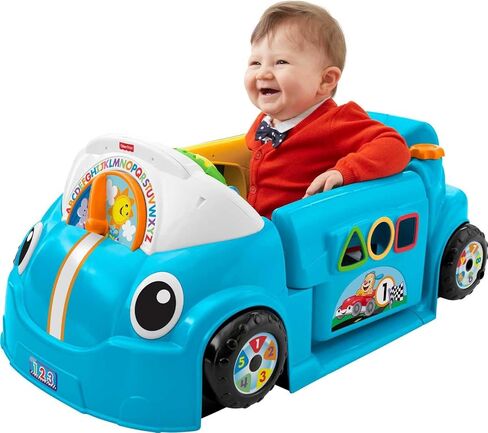 Fisher-Price Baby Learning Toy Laugh & Learn Crawl Around Car Activity Center with Smart Stages for Infants Ages 6+ Months, Pink in Kuwait
