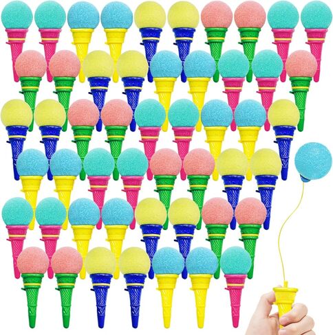 Juuxncgv 30PCS Ice Cream Shooters Toy,4 Inch Ice Cream Foam Ball Launcher,Mini Ice Cream Launcher Cone Sponge Balls for Kids,Children,Carnival Prize,Party Favors,Goody Bag Filler in Kuwait