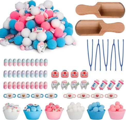154Pcs Back to School Sensory Bin Filler Fine Motor Toys Stationery Sensory Bin Items Counting Sorting Toy for Preschool Education Activities Include Pom Poms Pen Scissors Notebooks Cup in Kuwait