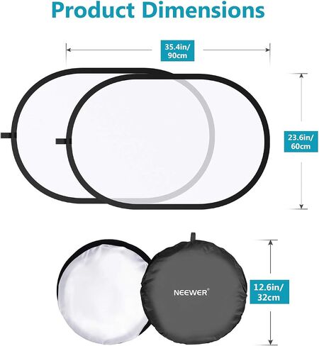 NEEWER Light Diffuser Panel for Photography, 23.6"x35"/60x90cm Soft White Diffuser Fabric with Carry Bag, Collapsible Pop Out Light Modifier for Studio and Outdoor Portrait, Product, Video Shooting in Saudi Arabia