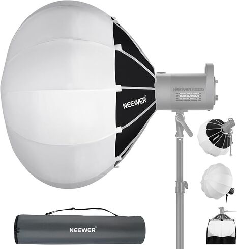 NEEWER 33.5"/85cm Lantern Softbox, Quick Release 360° Light Diffuser Bowens Mount Softbox with Lightweight Nylon Alloy for RGB CB60 CB60B CB200B MS60B MS60C MS150B Continuous LED Video Lights, NS35L | 360° Light Diffuser Softbox, Lightweight Nylon Alloy,  in Kuwait