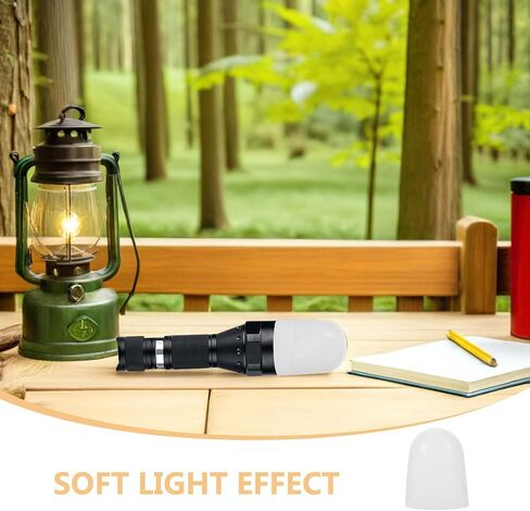 ibasenice Silicone Flashlight Diffuser Cover with Flexible Design Protective Soft Cap for Torch and Flashlight, for Camping and Night Reading, White Light Diffuser Cap in Kuwait