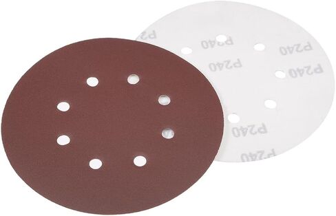 uxcell 10Pcs 7 Inch 8 Hole Hook and Loop Sanding Disc 120 Grit Flocking Sandpaper Random Orbital Sander Paper in Saudi Arabia