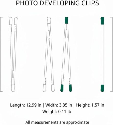 Bamboo Film Clips with Silicone Tips, 13 x 3.3 Inch Darkroom Grips for Negatives, Set of 4 in Kuwait