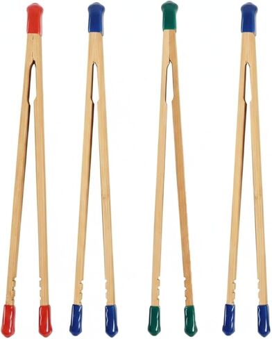 4-Pack Bamboo Film Developing Clips with Silicone Tips, 13 x 3.3 Inch Darkroom Grips for Wet Negatives and Photo Processing in Kuwait