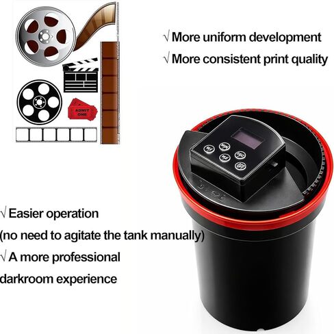 Automatic Film Processor, Electric Home Developing Kit with Smart Timer, Dual Modes and Adjustable Speed, Precise Smart Timer Control for 35mm, 120/220 B&w and Color Film Processing in Kuwait
