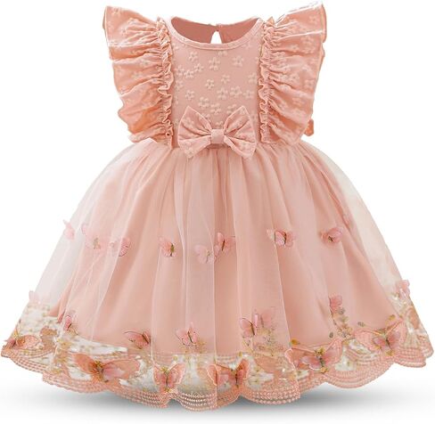 Baby Girls Princess Dress Floral Tulle Party Birthday Wedding Dresses for 9 Months to 3 Years in Kuwait