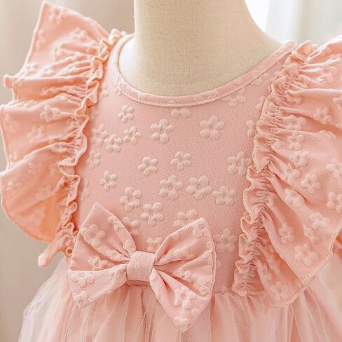 Baby Girls Princess Dress Floral Tulle Party Birthday Wedding Dresses for 9 Months to 3 Years in Kuwait