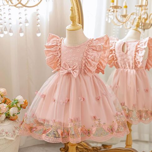 Baby Girls Princess Dress Floral Tulle Party Birthday Wedding Dresses for 9 Months to 3 Years in Kuwait