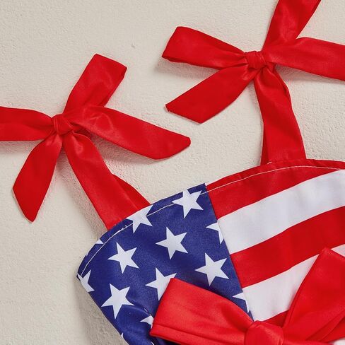 Toddler Girls 4th of July Outfits American Flag Girls Dresses 1-6 Years Summer Patriotic Independence Day Clothes in Kuwait
