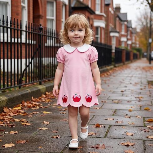 Back to School Dress Toddler Girl 1st Day of School Photo Apple Applique Princess Sundress Pre K/Kindergarten Outfit in Kuwait