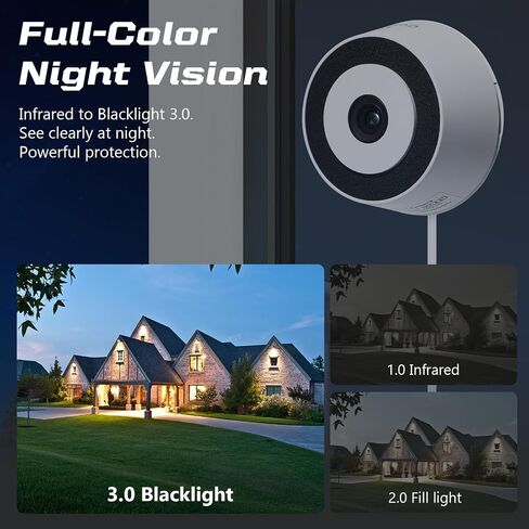3MP 2K Window Camera for Home Security, Indoor Camera with Outdoor View, Full-Color Night Vision, Human & Vehicle Detection, 24/7 Recording, Easy to Install in Kuwait
