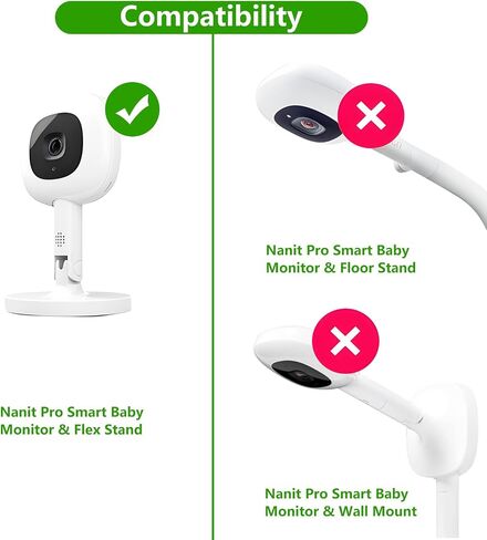 wochel Adjustable Baby Monitor Mount Compatible with Nanit Pro Smart Baby Monitor & Flex Stand Nanit Baby Monitor, Baby Camera Wall Mount with Perfect View Angle and Easy to Install in Kuwait